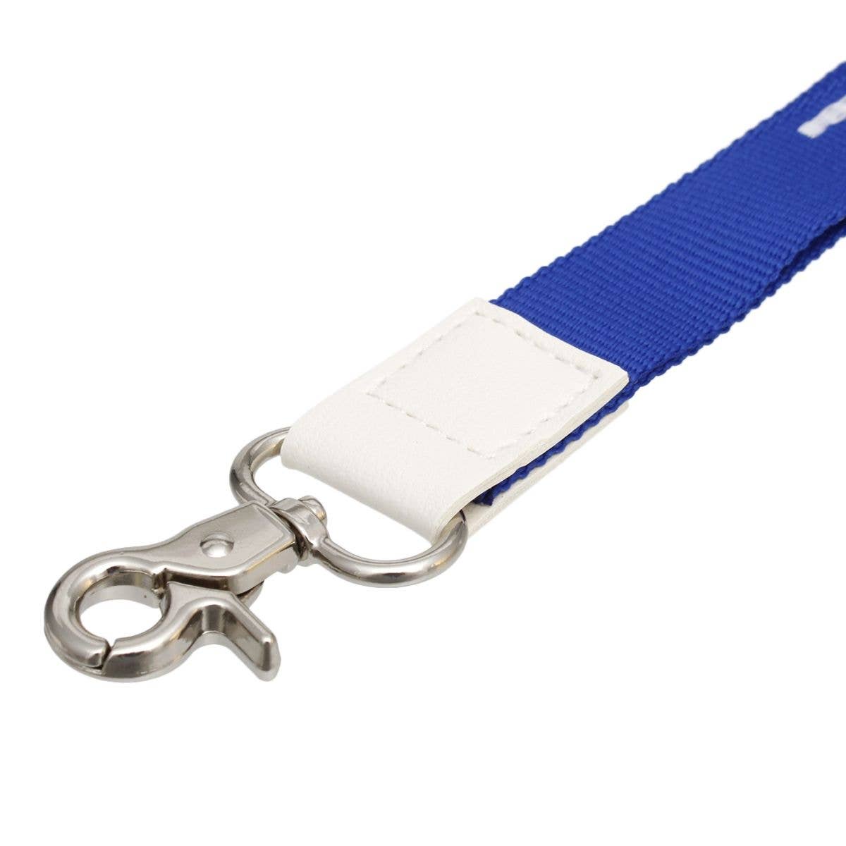 ZPB Blue Canvas Lanyard ID Badge Clip Women: Color: Blue and White