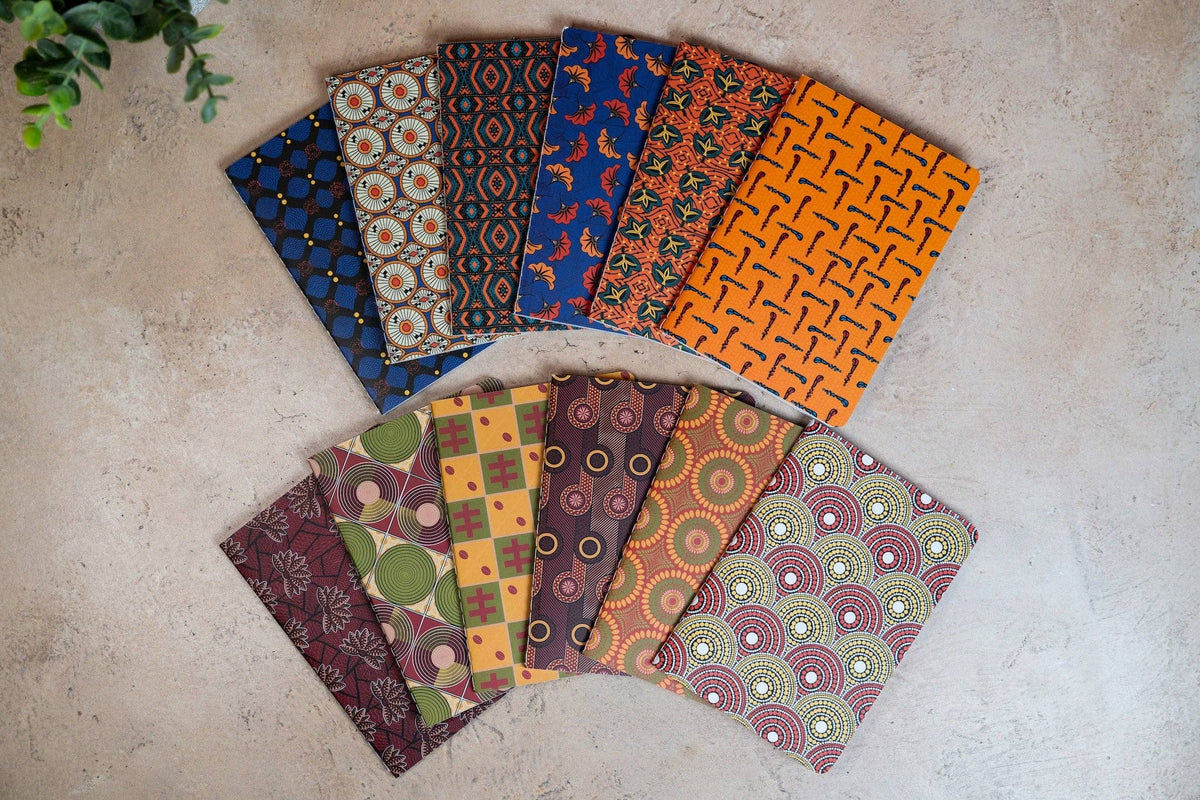African Print Pocket Notebook - Cowries (Ankara)