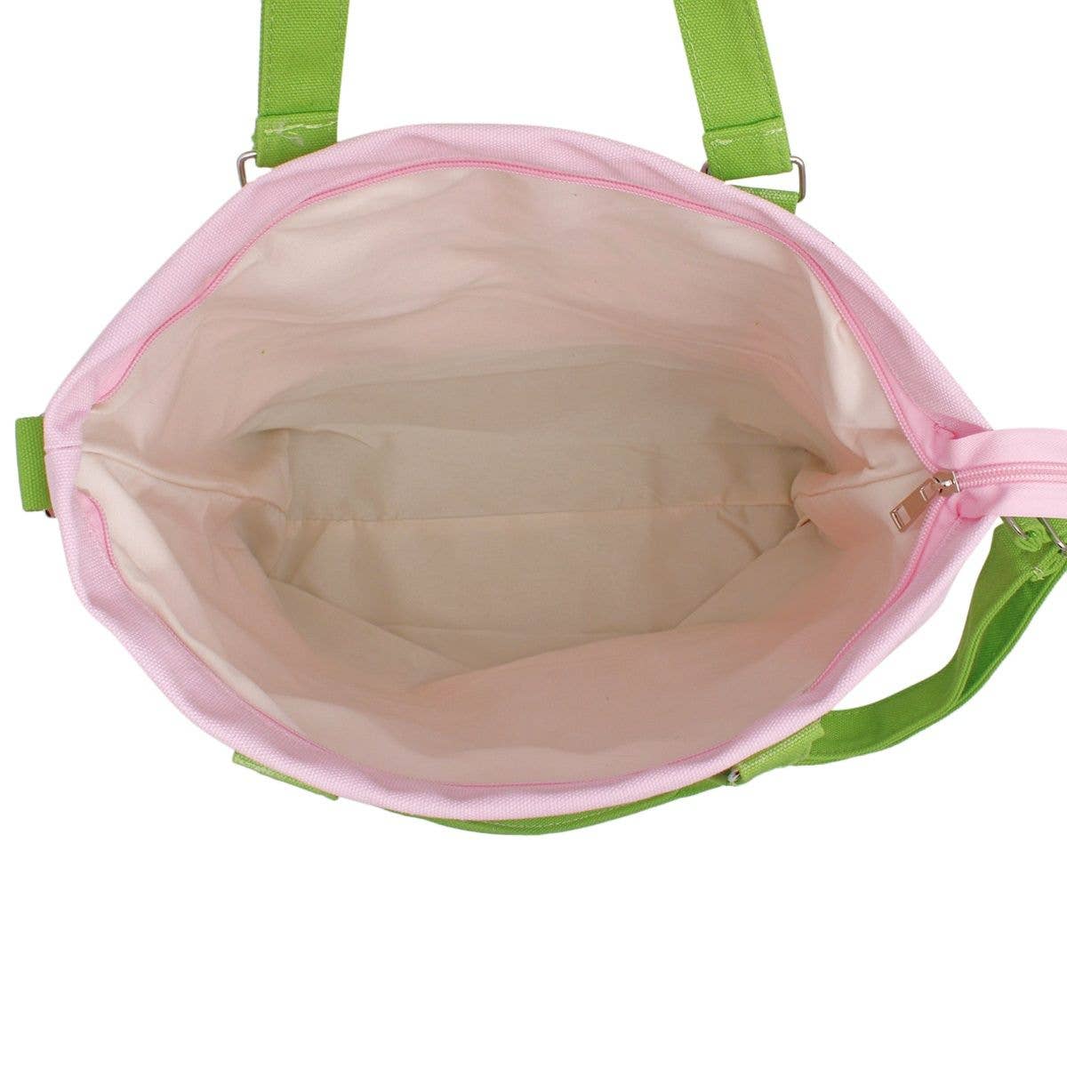 AKA Sorority Thick Pink Canvas Embroidered Tote: Pink /