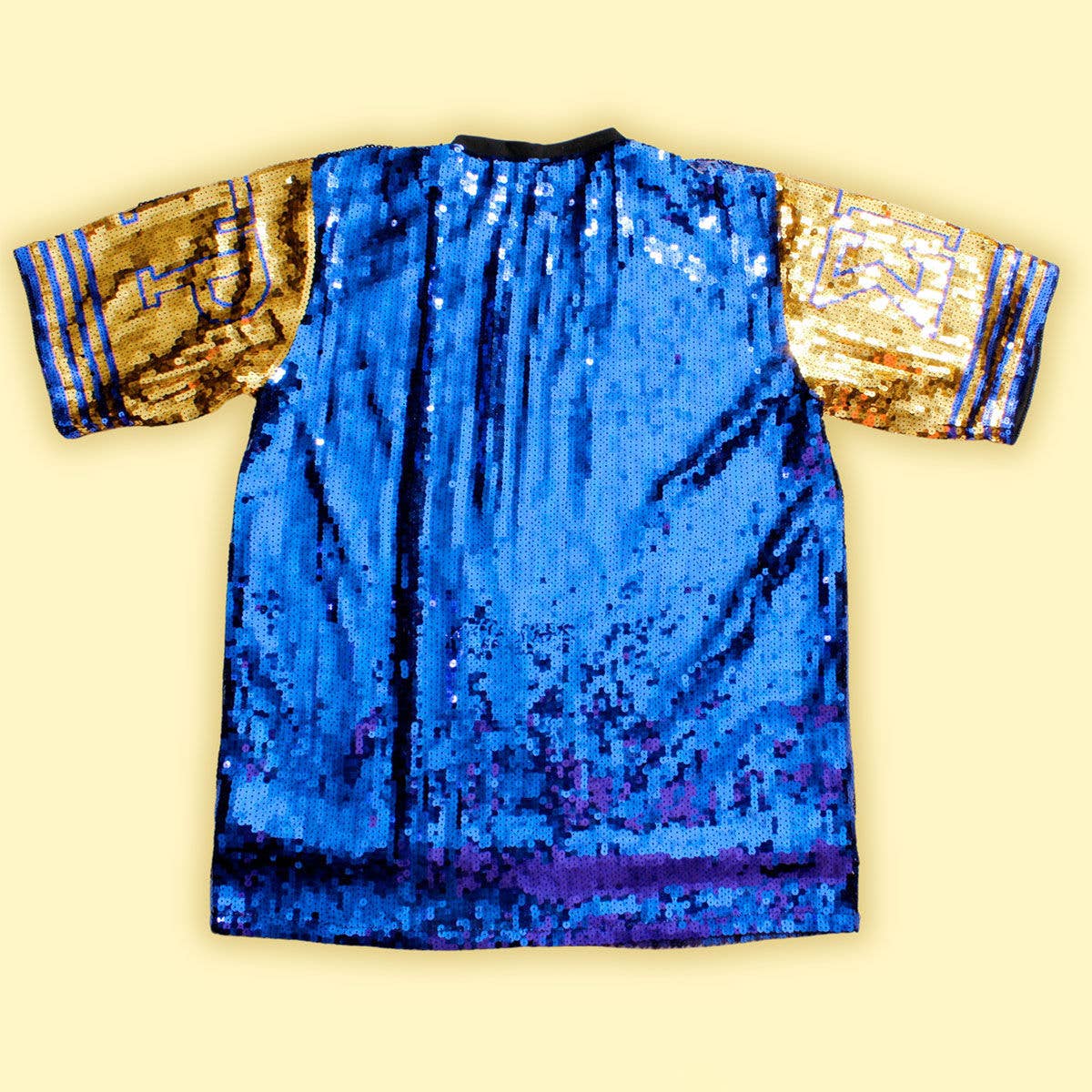 SGRHO Sorority Blue and Gold Sequin Jersey Shirt: Gold and Blue