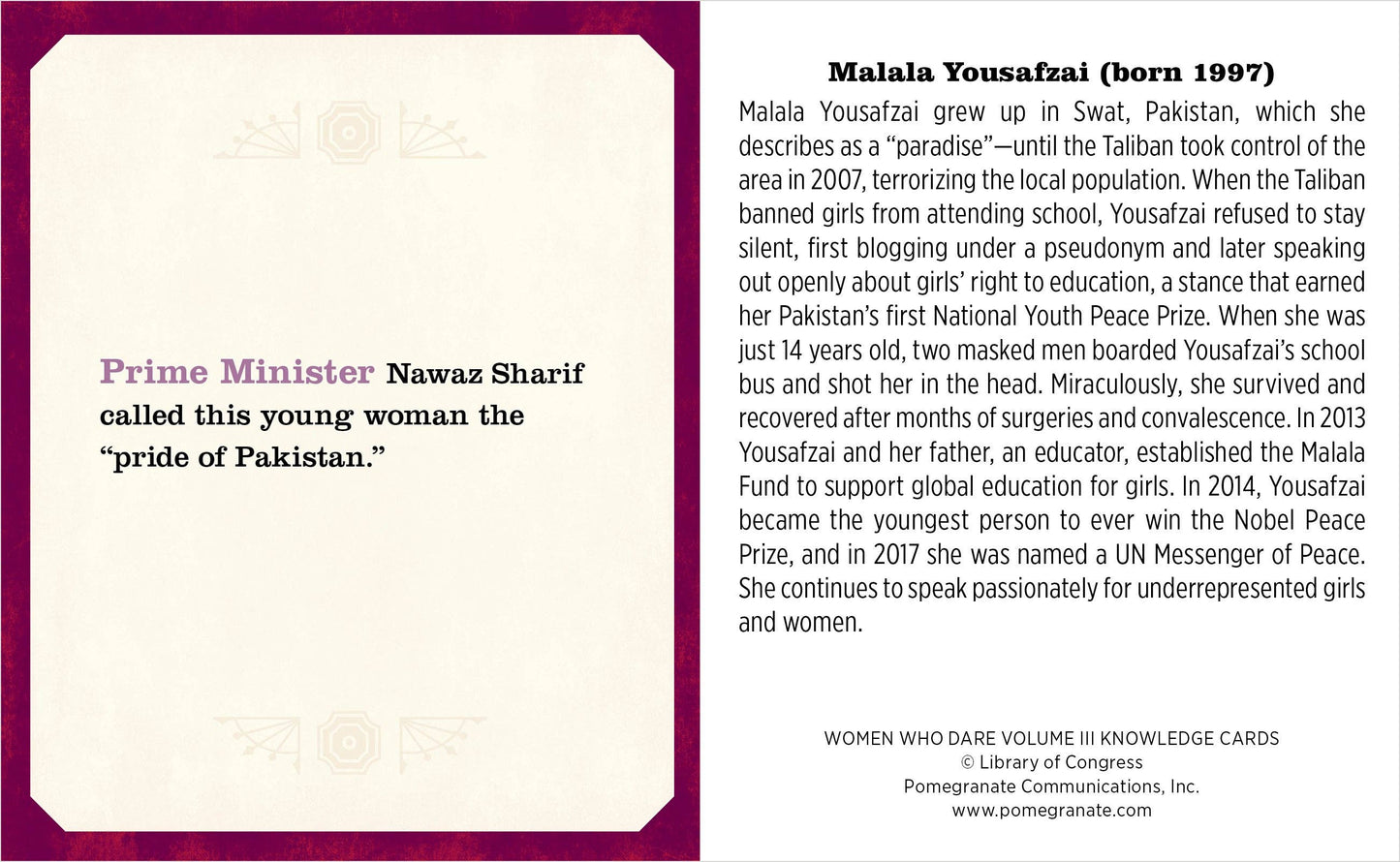 Women Who Dare, Vol. III Knowledge Cards