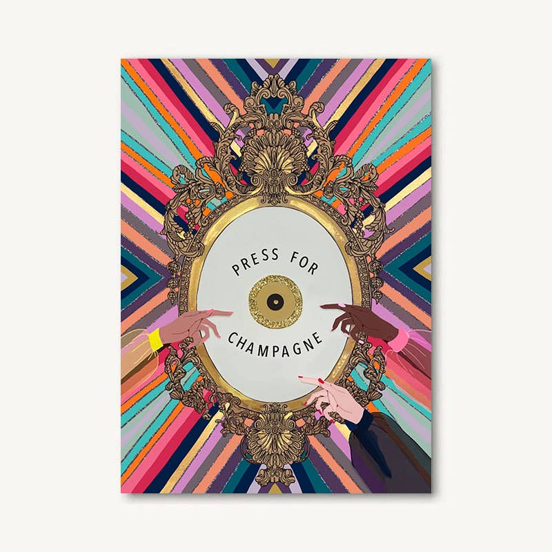Press For Champagne Greeting Card