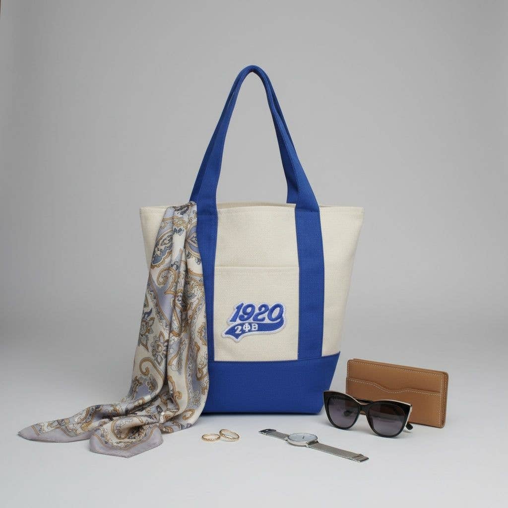 ZPB Mini Canvas Tote Bag 1920 Embroidered Merch: Color: Blue\
