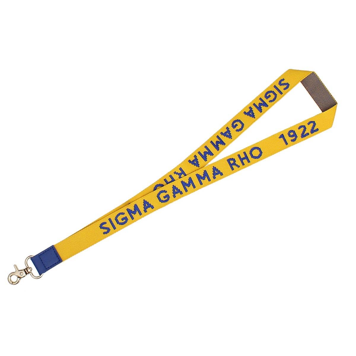 SGRHO Gold Canvas Lanyard ID Badge Clip Women: Color: Gold and Blue