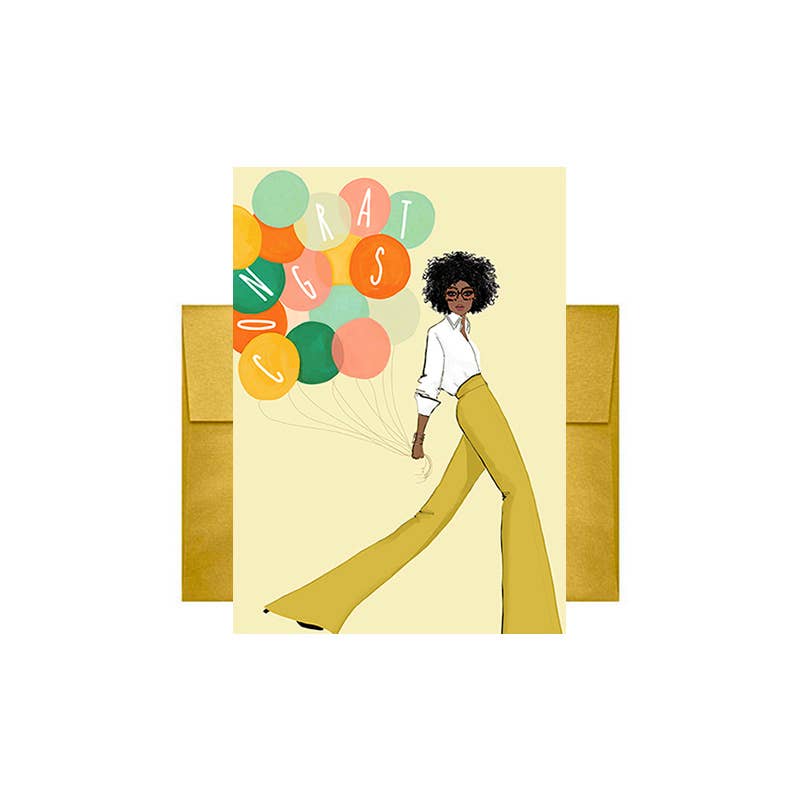 Congrats Balloons Greeting Card