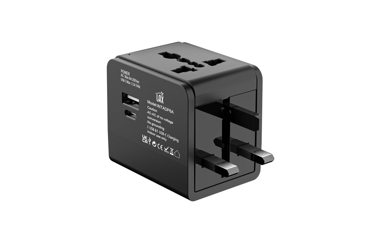 Travel Adapter with 1x USB-C 3.1A 5V and 1 USB - Retail Pack
