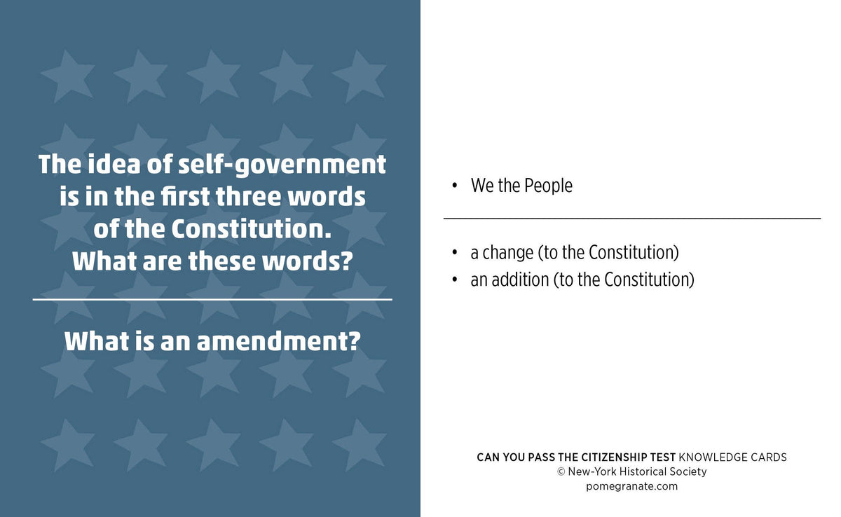Can You Pass the Citizenship Test? Knowledge Cards