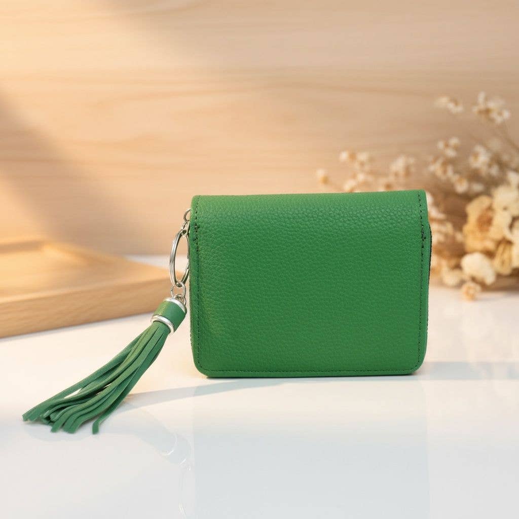 AKA Green Tassel Keychain Zipper Wallet Updated: Color: Green