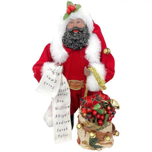 Santa Checking with List & Bag