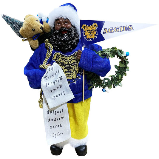 North Carolina A&T Santa with Flag