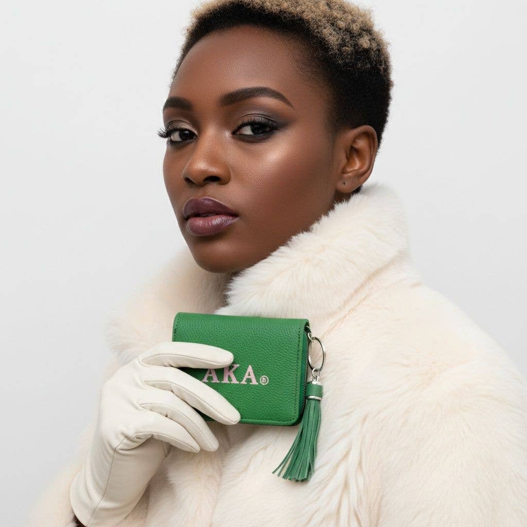 AKA Green Tassel Keychain Zipper Wallet Updated: Color: Green