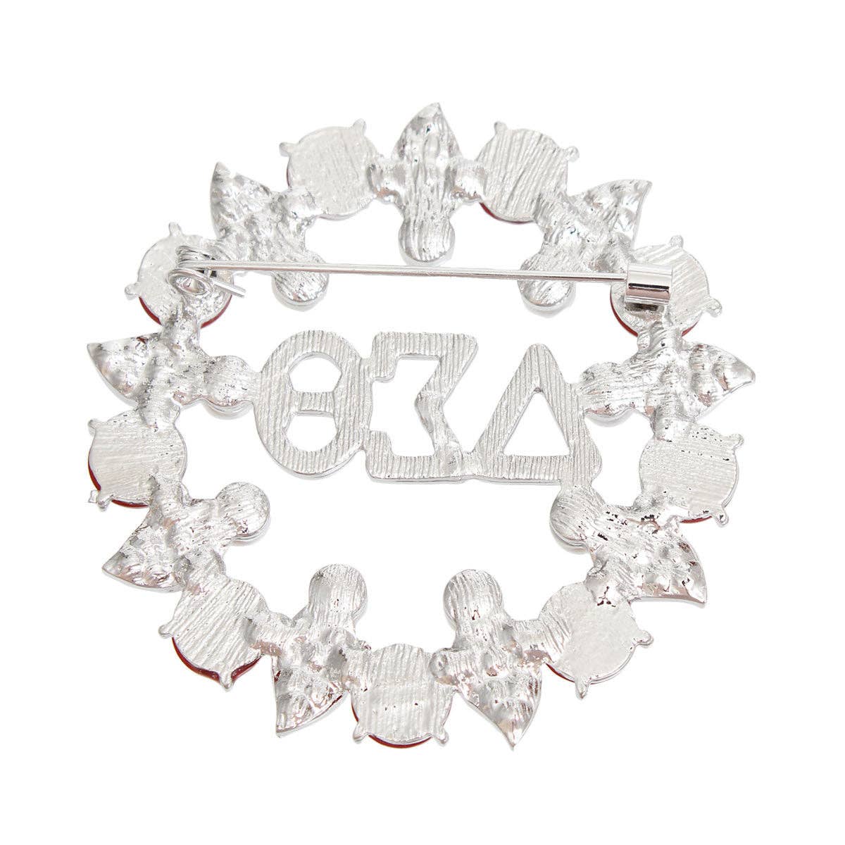 Brooch Red White Delta Pearl Pin for Women: Red and White