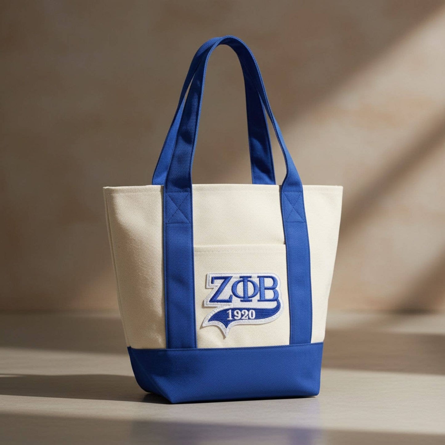 ZPB Mini Canvas Tote Bag 1920 Embroidered Merch: Color: Blue\