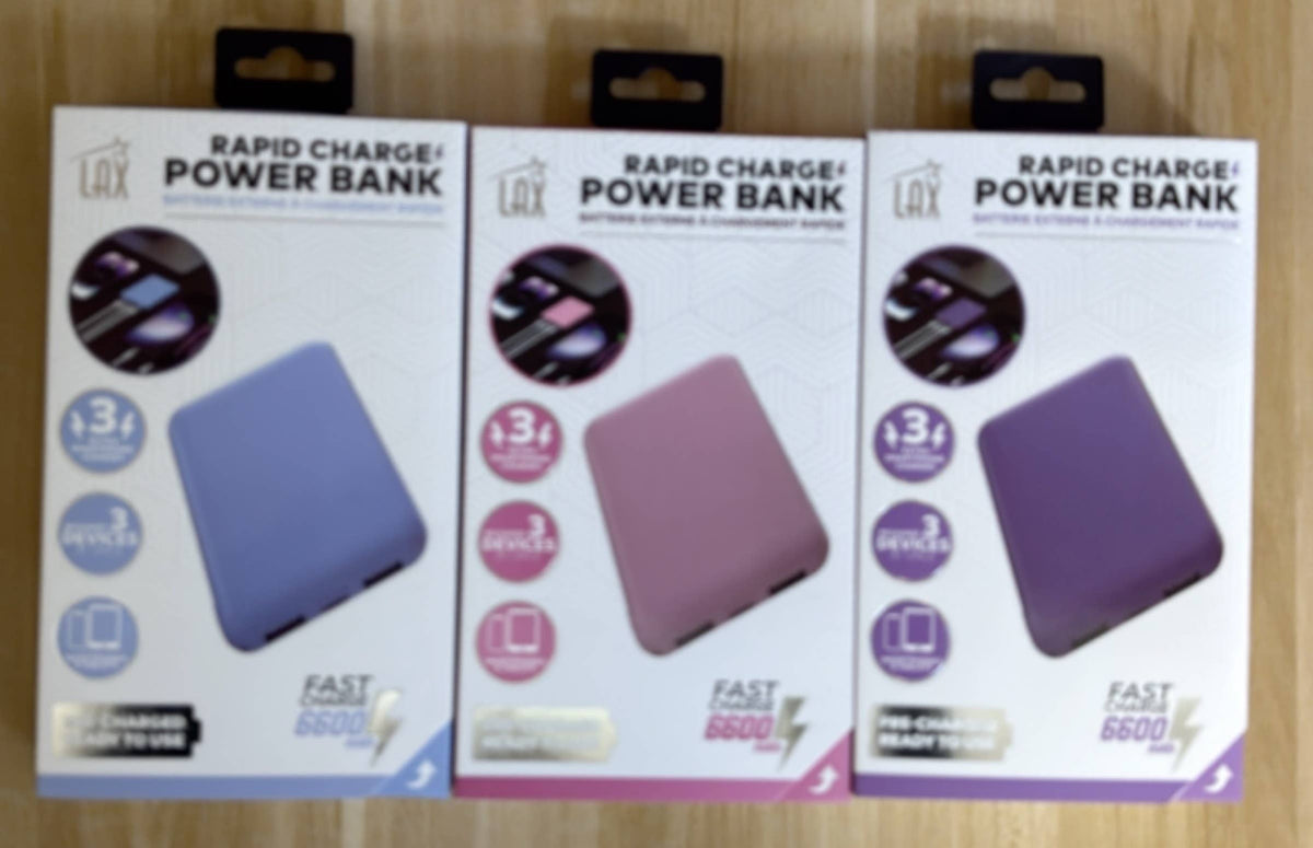 LAX 6600mAh Power Bank – Fast, Reliable, and Travel-Ready: White