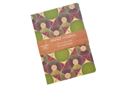 African Print Pocket Notebook - Discs (Ankara): Disc