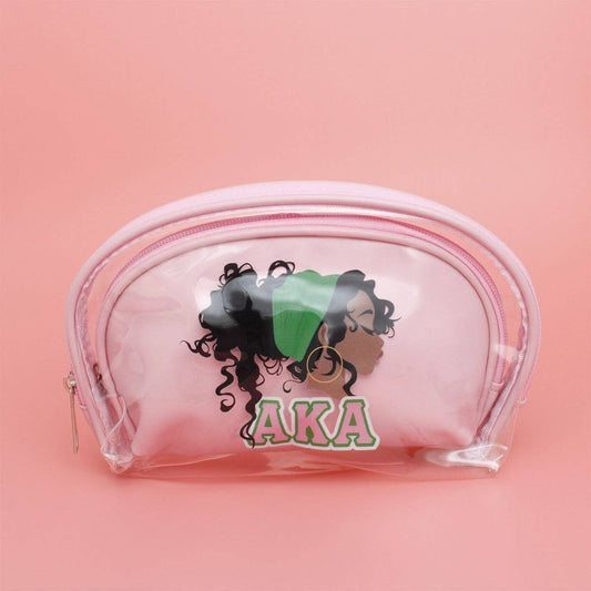 AKA Sorority Pink Cosmetic Pouch Set: Pink and Green