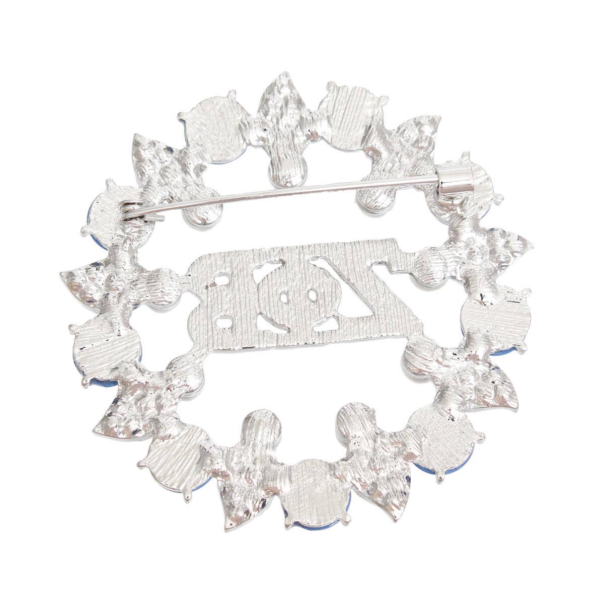 Brooch Blue White Zeta Pearl Pin for Women: Blue and White