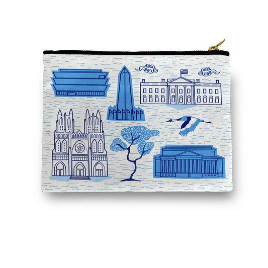 Toile de Washington DC Blue Amenity Bag  