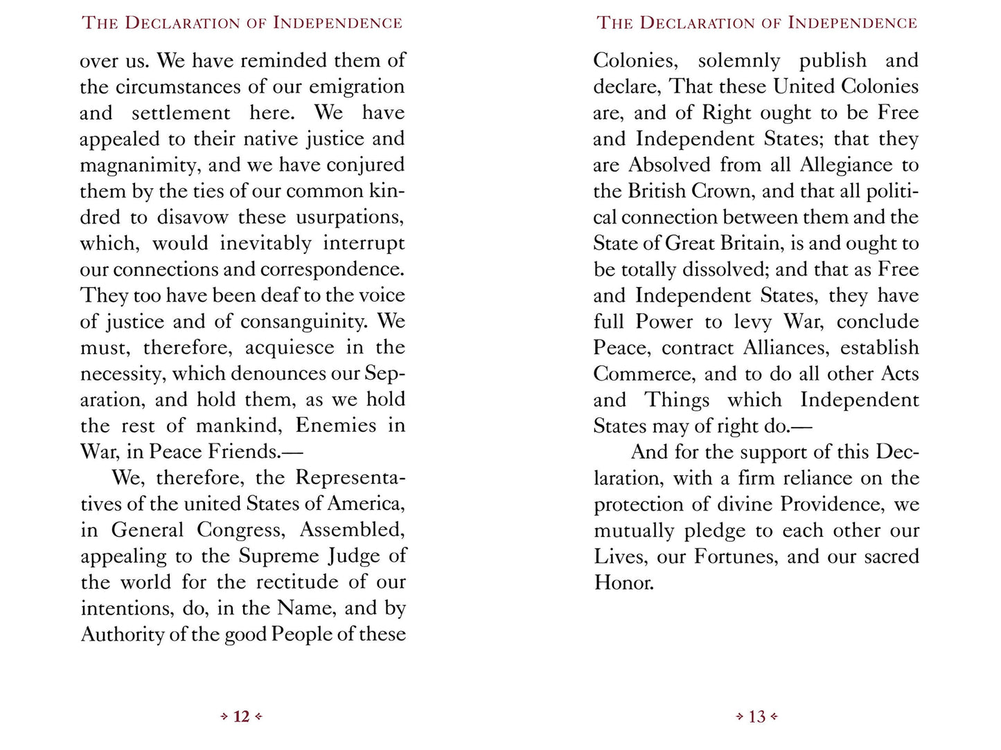 The Declaration of Independence (White Cover)