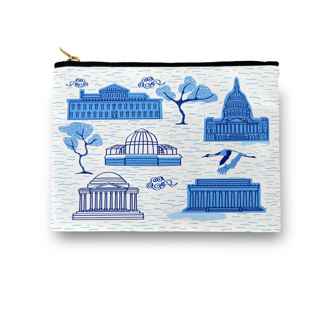 Toile de Washington DC Blue Amenity Bag  