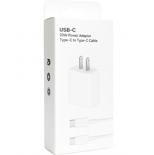 20W PD Combo with Type-C to Type-C Cable and PD Wall Charger