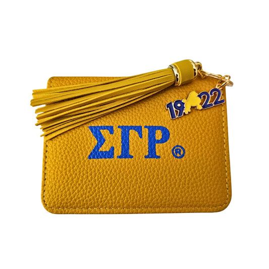 SGRHO Soror Yellow Tassel Keychain Zipper Wallet: Color: Yellow