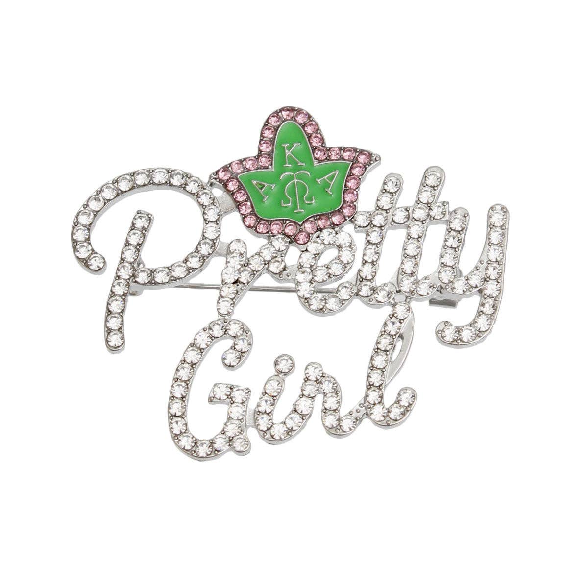 Brooch AKA Sorority Pretty Girl Pin for Women: Clear