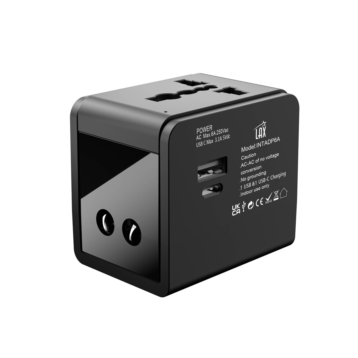 Travel Adapter with 1x USB-C 3.1A 5V and 1 USB - Retail Pack