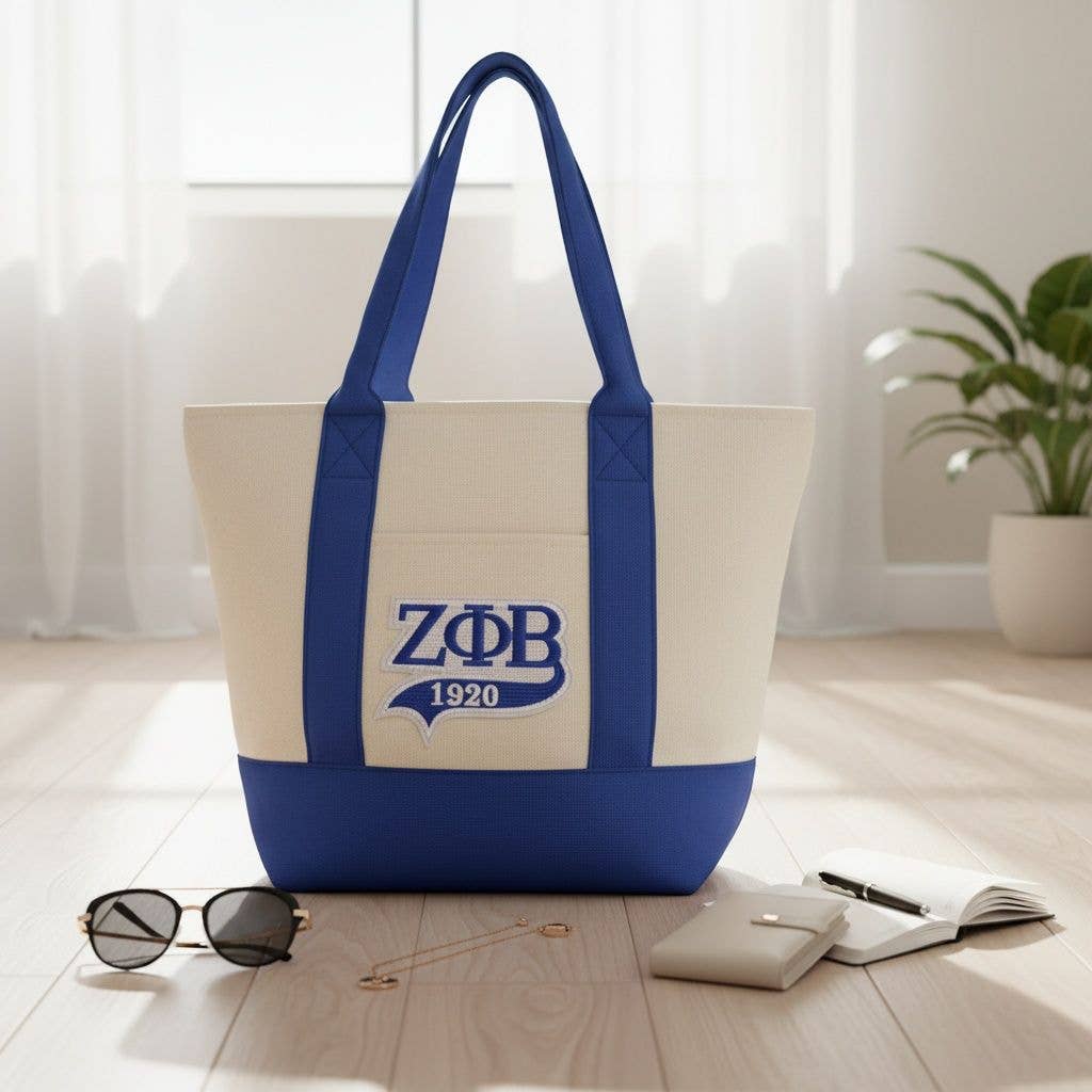 ZPB Mini Canvas Tote Bag 1920 Embroidered Merch: Color: Blue\