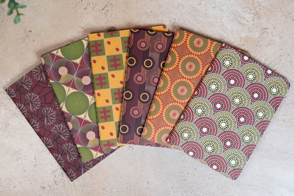 African Print Pocket Notebook - Cowries (Ankara)