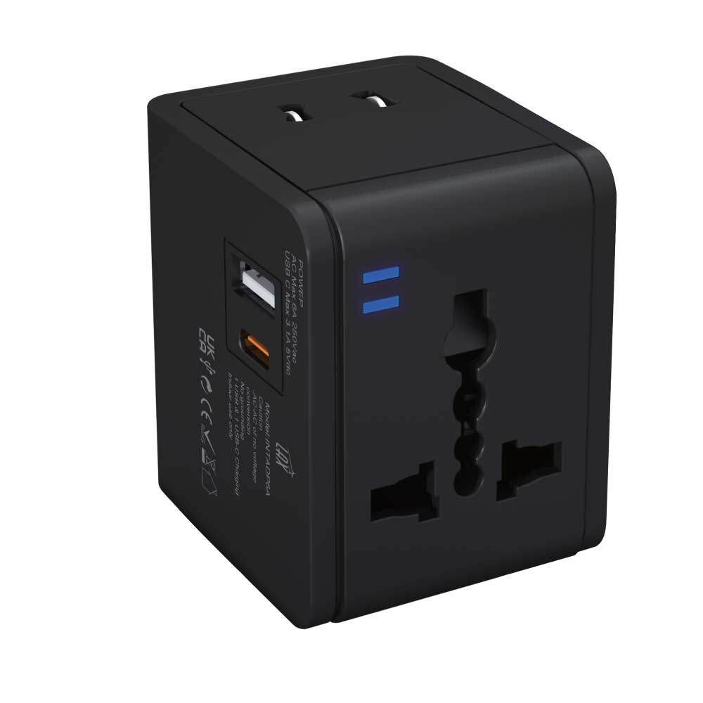 Travel Adapter with 1x USB-C 3.1A 5V and 1 USB - Retail Pack