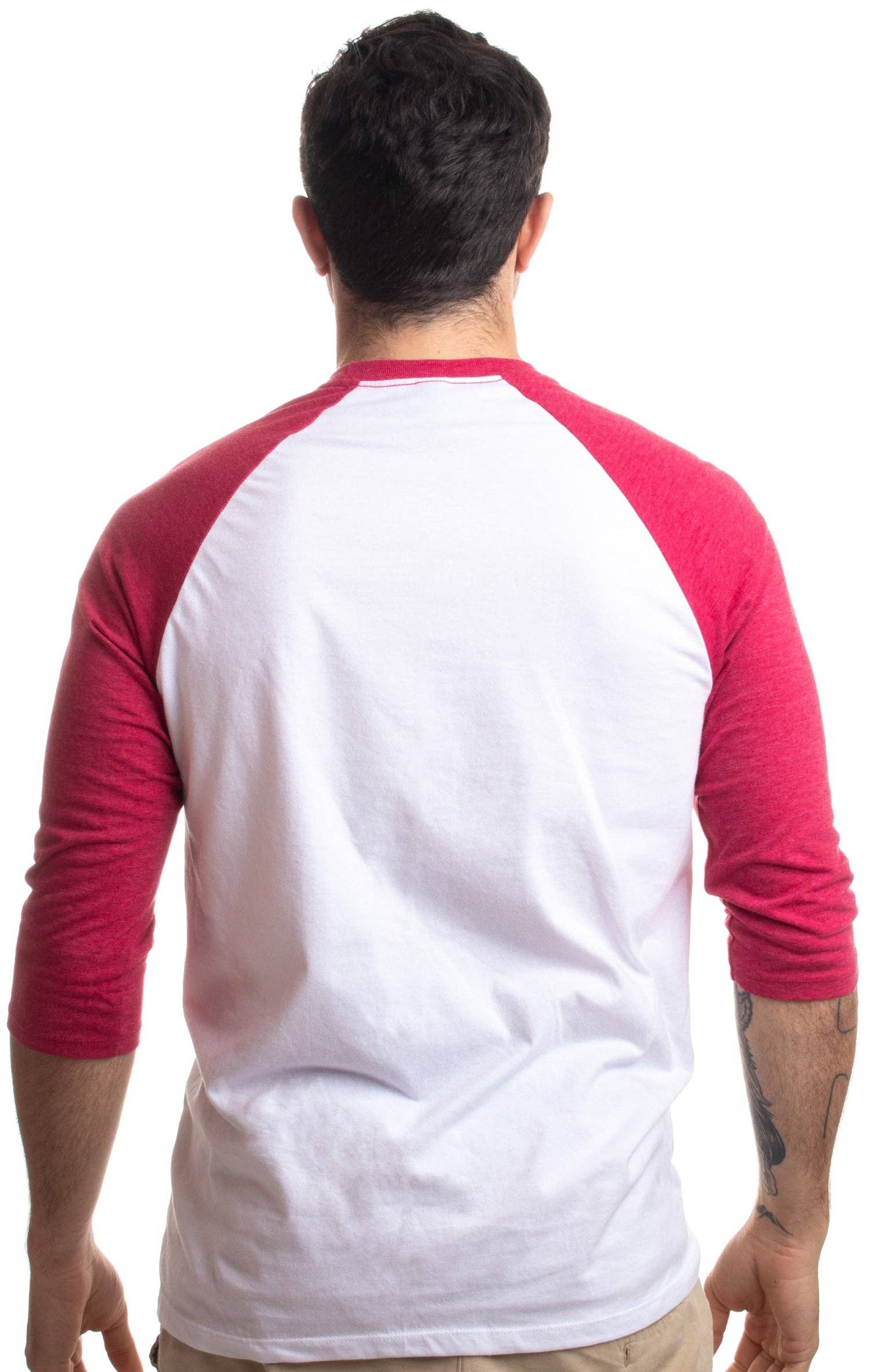 Washington DC Flag Capitol Raglan Baseball T-Shirt: Vintage Scarlet & White