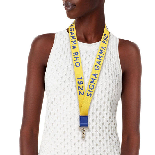 SGRHO Gold Canvas Lanyard ID Badge Clip Women: Color: Gold and Blue