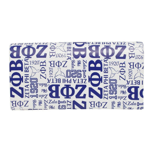 ZPB Sorority Pride Graphic Print Fold Over Clutch: Color: Blue and White