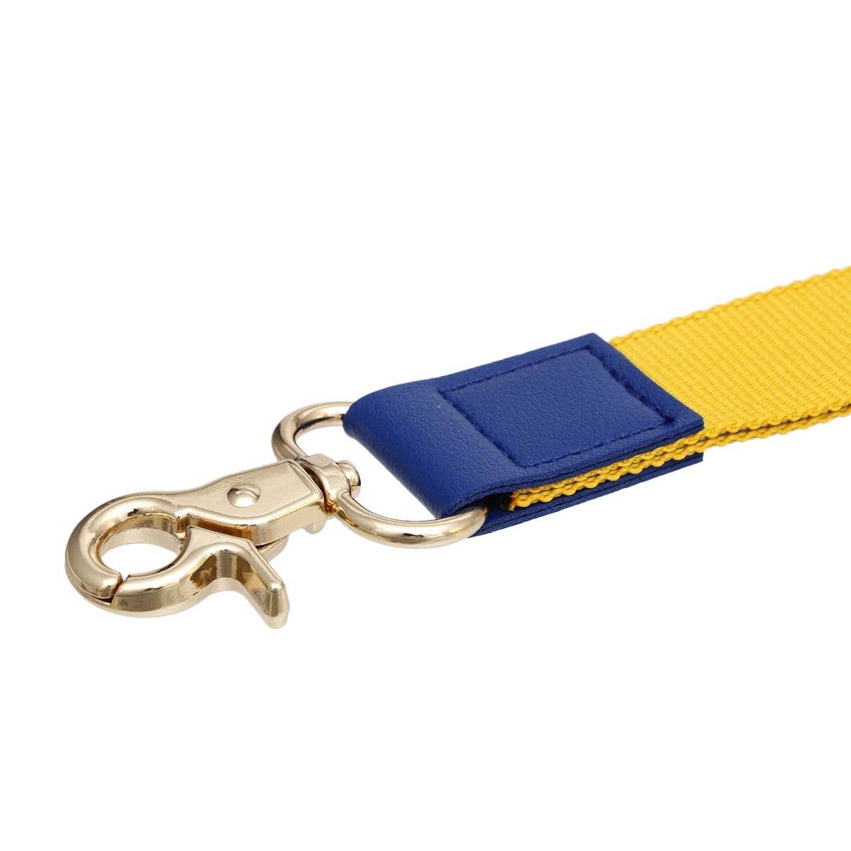 SGRHO Gold Canvas Lanyard ID Badge Clip Women: Color: Gold and Blue