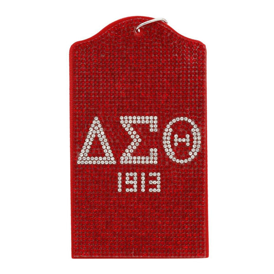 DST Red Sparkle Sorority Pride ID Badge Holder: Color: Red and White