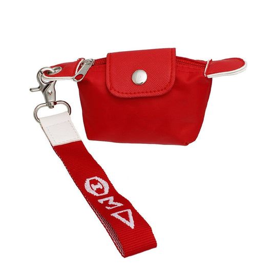 DST Sorority Red Nylon Wristlet Strap Mini Pouch: Color: Red and White
