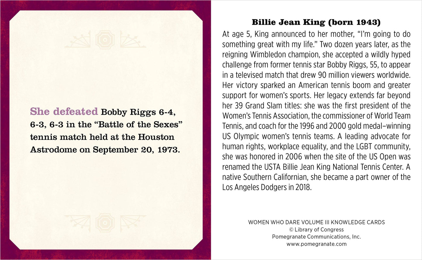 Women Who Dare, Vol. III Knowledge Cards