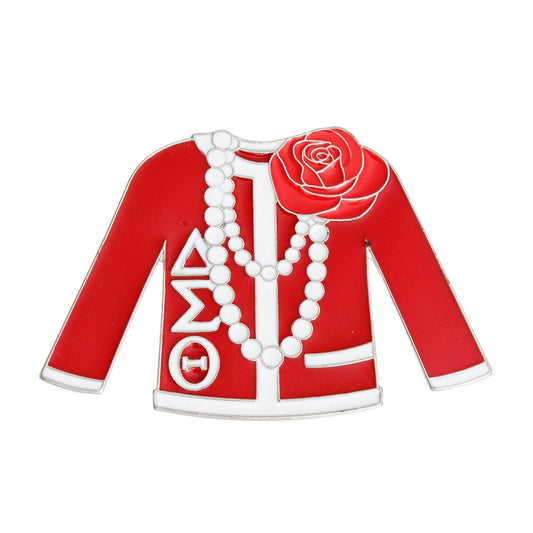 Red White Sweater Sorority Pin: Red and White