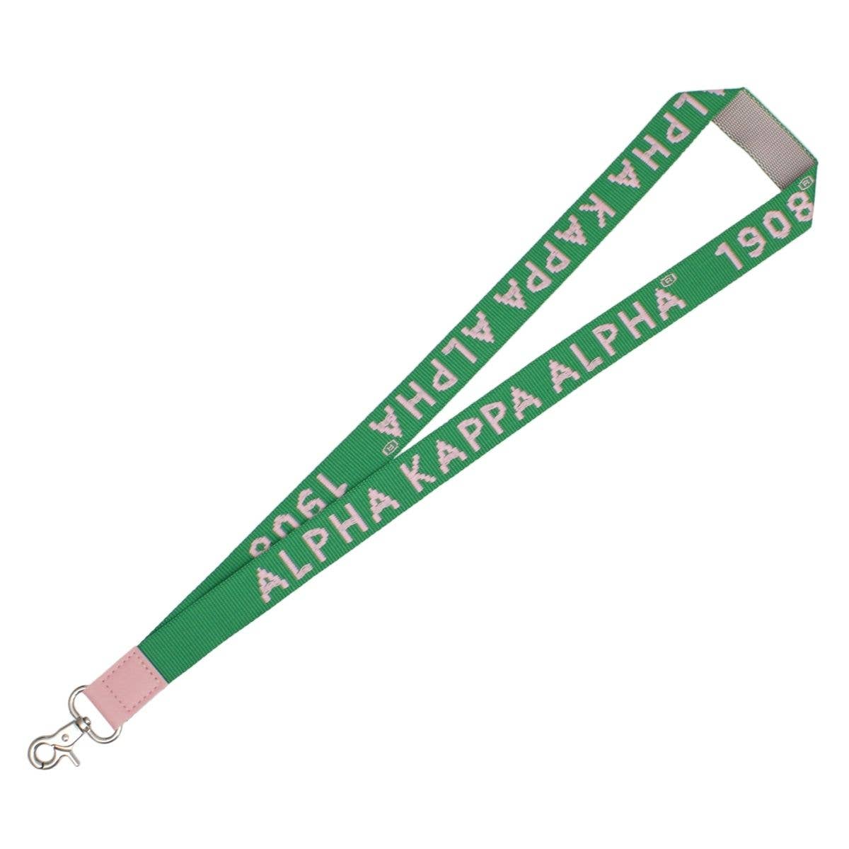 AKA Green Canvas Lanyard ID Badge Clip Women: Color: Green