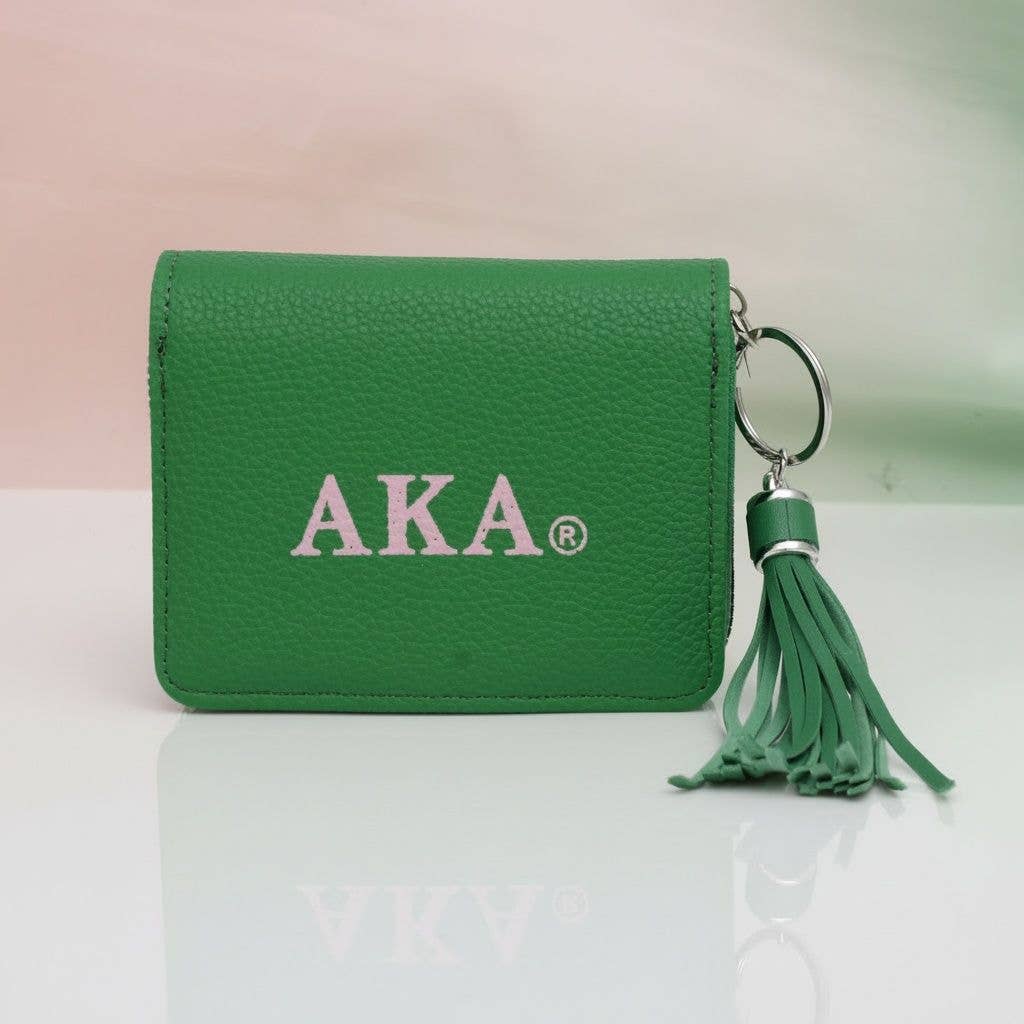 AKA Green Tassel Keychain Zipper Wallet Updated: Color: Green