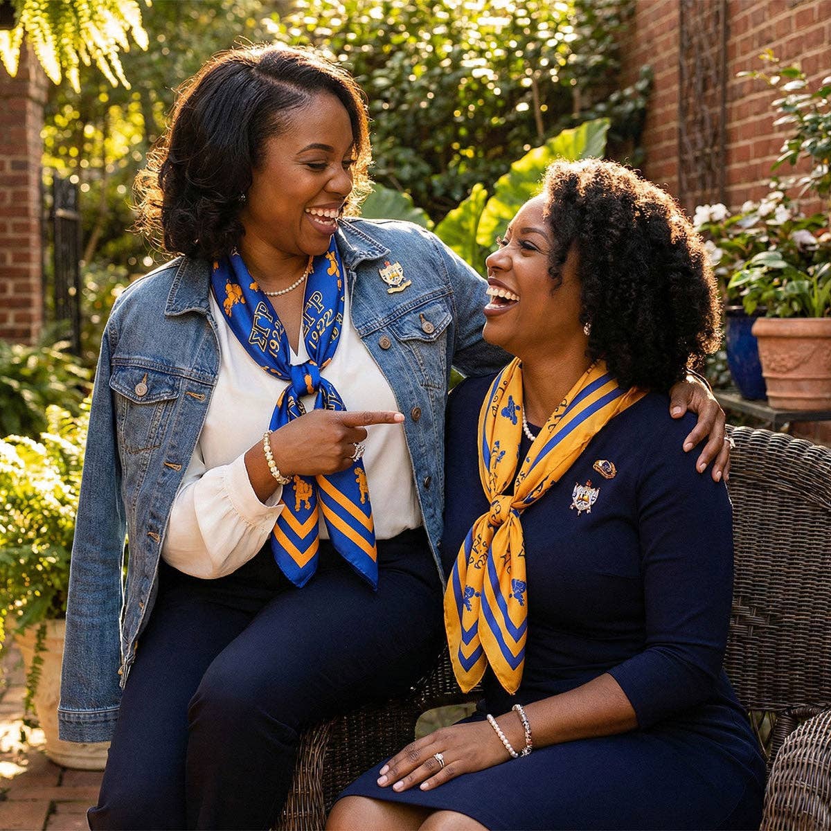 SGRHO Dark Blue and Yellow Poodle Square Scarf: Color: Blue
