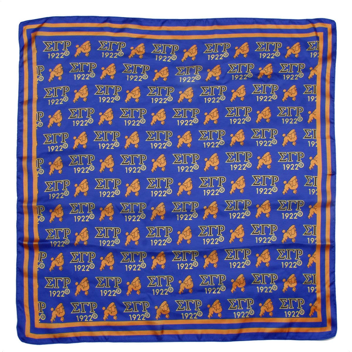 SGRHO Dark Blue and Yellow Poodle Square Scarf: Color: Blue