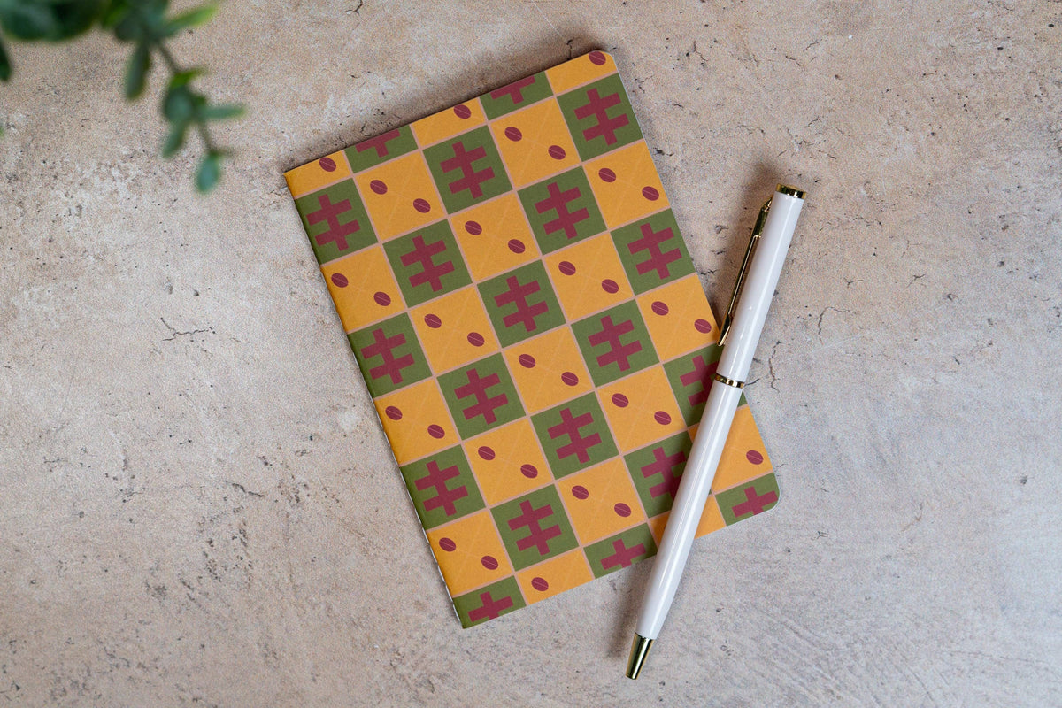 African Print Pocket Notebook - Cowries (Ankara)