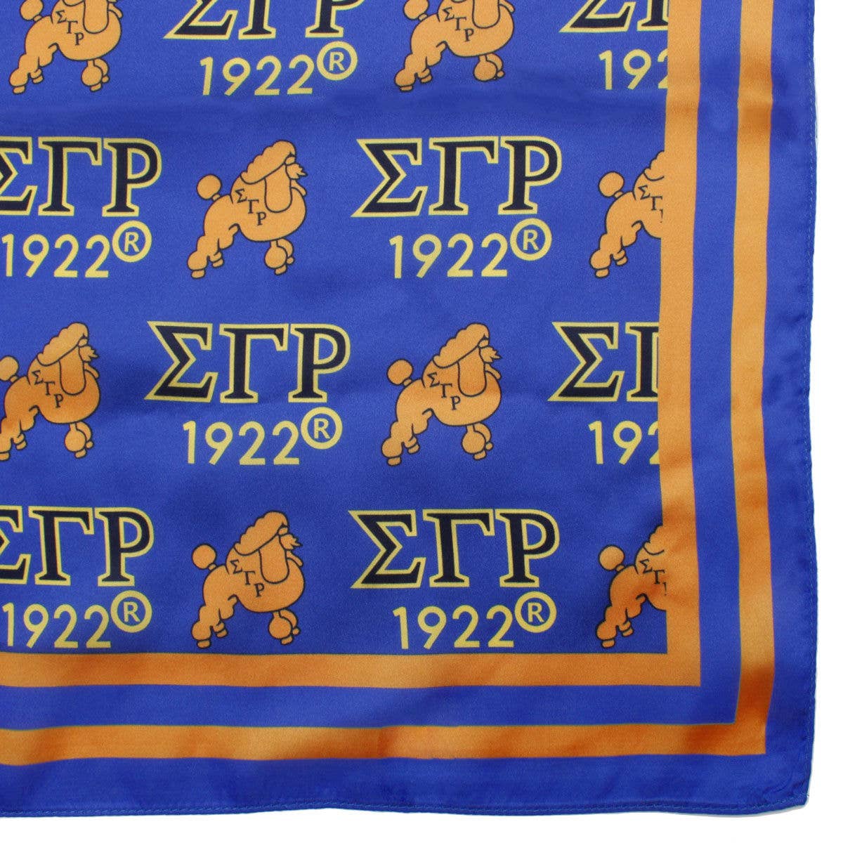 SGRHO Dark Blue and Yellow Poodle Square Scarf: Color: Blue